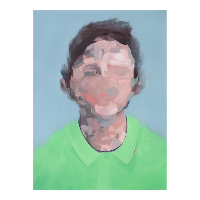 Portrait No.7 - Abstract Figurative Painting on Paper, Contemporary Portrait (18x24) For Sale