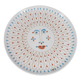 Art Ceramic Plate by Mario De Biase for Cerasarda, 1970s For Sale