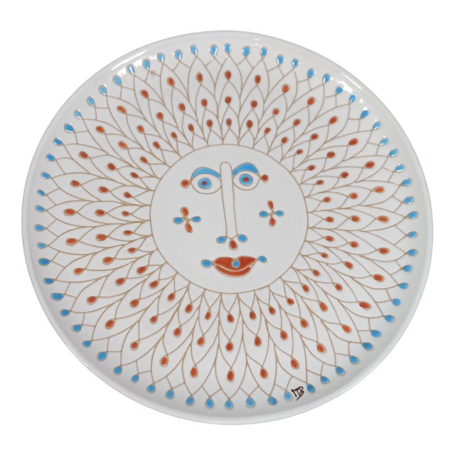 Art Ceramic Plate by Mario De Biase for Cerasarda, 1970s For Sale