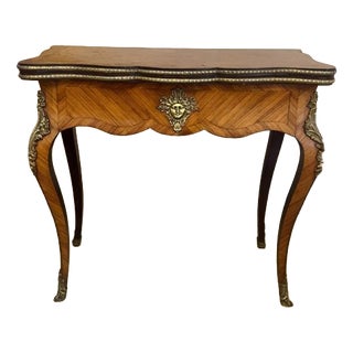 Antique French Kingwood and Cross Banded Card Table, 1860 For Sale