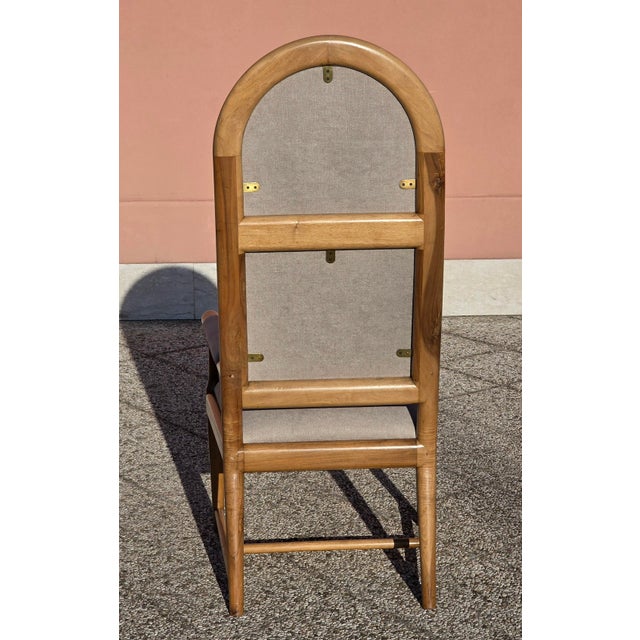 Beige Italian High-Backed Study Chair, 1950s For Sale - Image 8 of 14