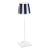 Zafferano Poldina Lido Table Lamp with Blue Striped Shade For Sale