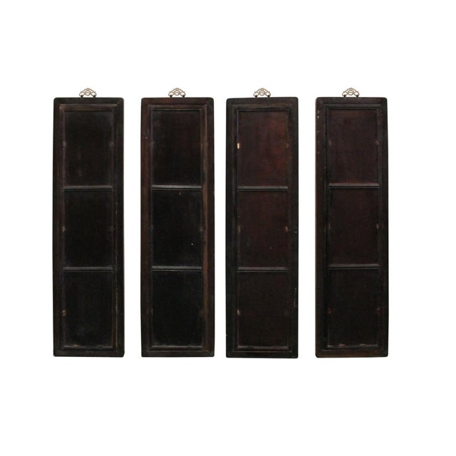 Chinese Chinese Rosewood Dream Stone Scenery Wall Panel Set 4 Pieces For Sale - Image 3 of 9