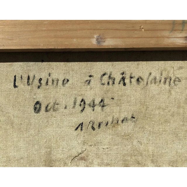 Alexandre Rochat, L'Usine à Châtelaine, 1944, Oil on Canvas For Sale - Image 7 of 8