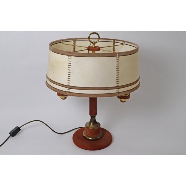 Brown Bouillotte Suede Table Lamp from Lederlux, 1970s For Sale - Image 11 of 18