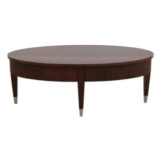 Ethan Allen Avenue Mahogany Oval Coffee Table For Sale