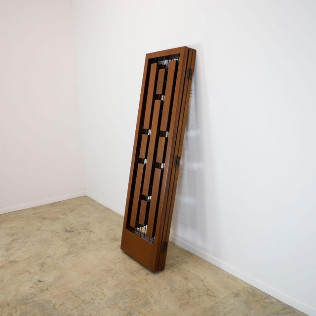 Folding Screen Room Divider in Solid Wood For Sale - Image 4 of 5