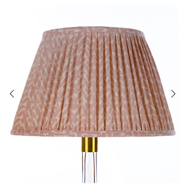 Fermoie 24" Gathered Berwyn Lampshade in Light Pink ( Peach) Rabanna For Sale - Image 4 of 6