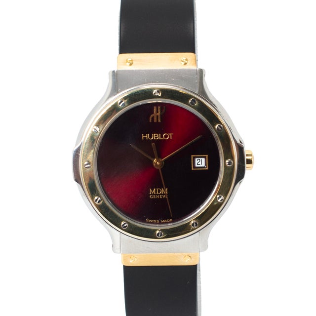 Brand: Hublot Gender: Ladies Metal Type: Stainless Steel & 18K Yellow Gold Length: 6.25 inches Diameter: 26.00 mm Weight:...