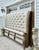 Wood King Sleigh Bed Vintage Transitional Style Tufted Upholstered Linen Taupe For Sale - Image 15 of 15