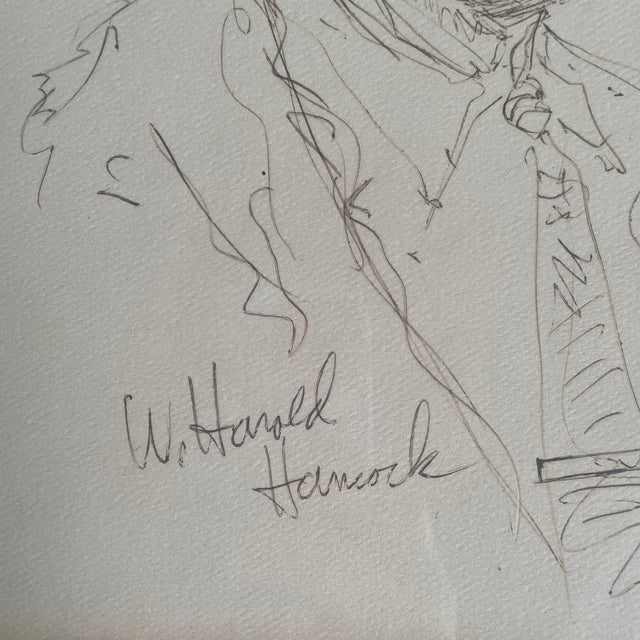 1950s W. Harold Hancock Sketch Portrait Hobo Clown For Sale - Image 4 of 4
