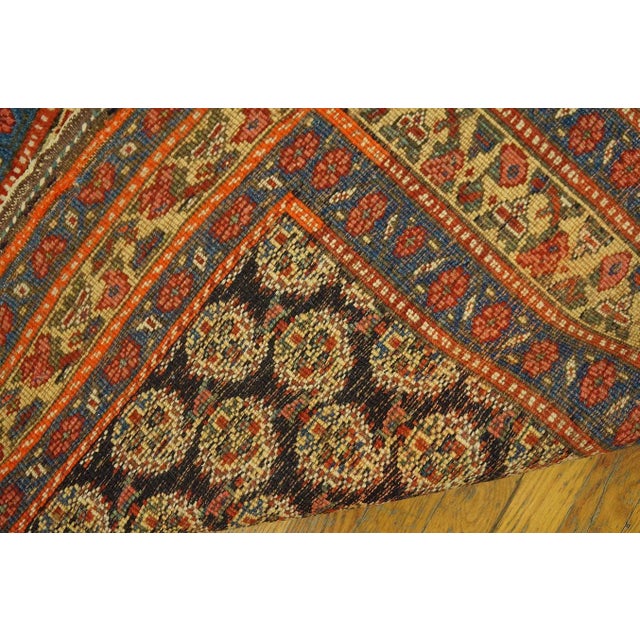 1900s Navy Blue Paisley Tribal Antique Nw Persian Carpet Runner 3' 3" X 15' Knotted Wool Rug For Sale - Image 9 of 12