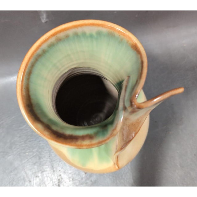 Brown Signed by Marcel Garcia Arroyo MCM Master Ceramic Scupltural Ribbon Vase - 11" For Sale - Image 8 of 15
