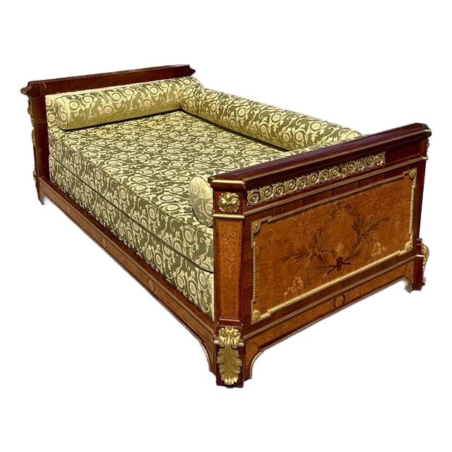Vintage 19th Century French Louis XVI Marquetry Twin Daybed For Sale