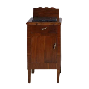 Antique Art Nouveau Italian Solid Walnut Nightstand