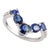 Flanked Diamonds & Blue Sapphire Chevron 'V' Ring Size 7 For Sale