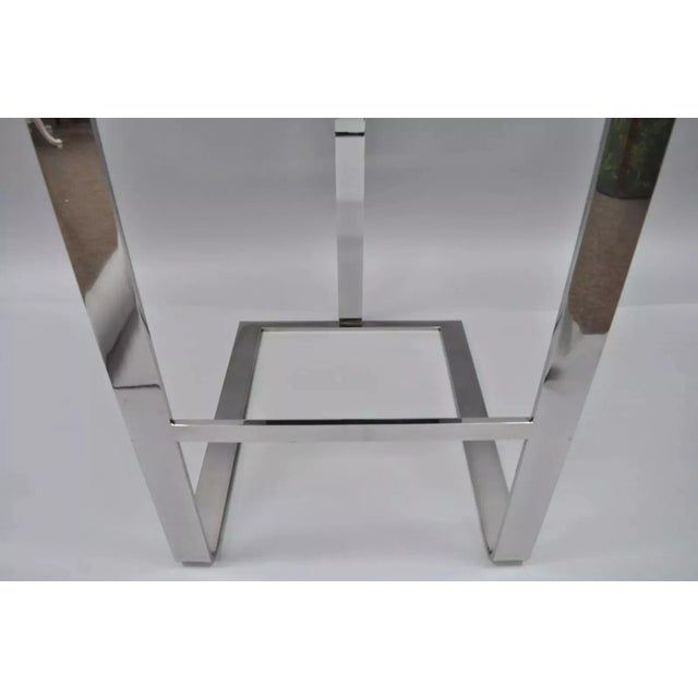 Century Furniture Savor Royce Chrome Bar Stool Caress Taupe Leather For Sale In Philadelphia - Image 6 of 9