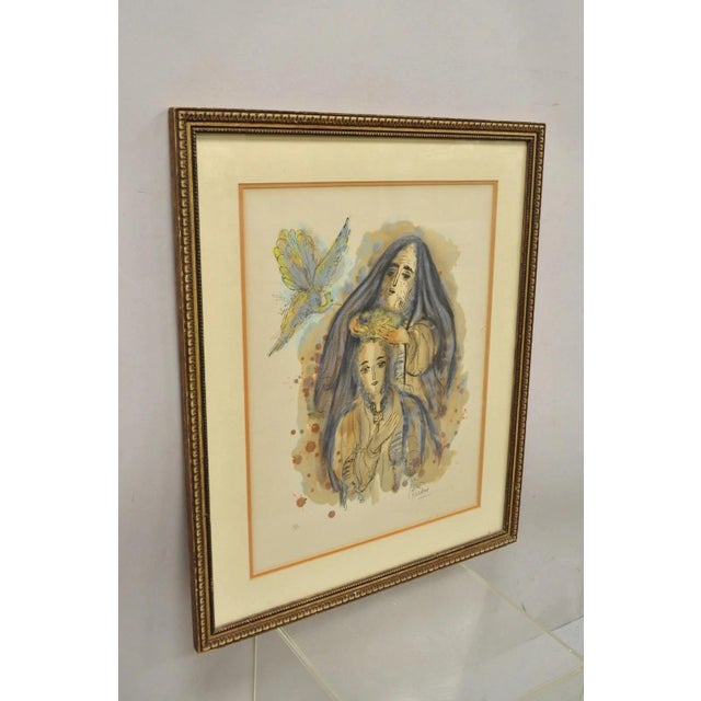 Gray Reuven Rubin Story of David 1971 Signed & Numbered Lithograph Print Judaica Art For Sale - Image 8 of 11
