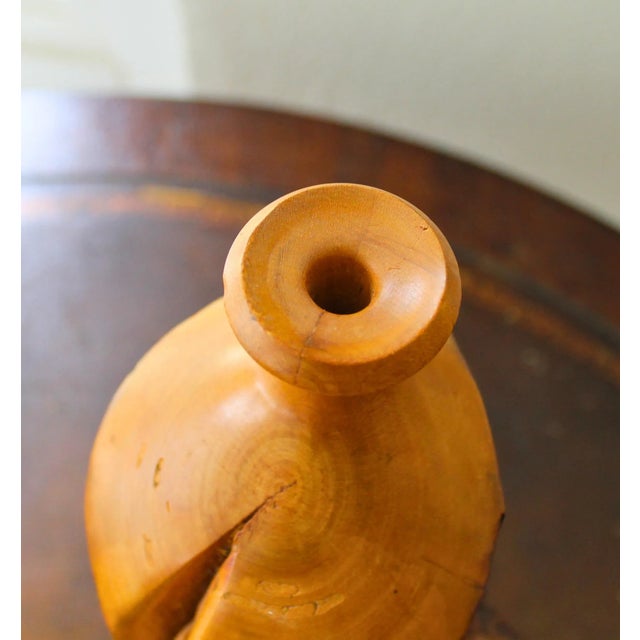 Vintage Maple Live Edge Bud Vase Brutalist Signed, Numbered and Dated by Artist Rustic Cottagecore Nordic For Sale - Image 4 of 6