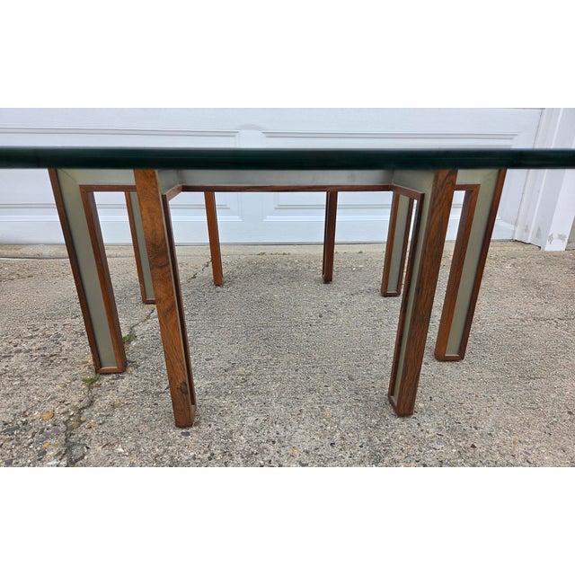 1970s Danish Modern Rosewood Aluminum Coffee Table Attributed to Henning Korch For Sale - Image 11 of 13