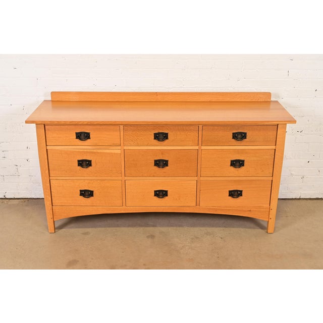 Stickley Harvey Ellis Collection Mission Oak Arts & Crafts Nine-Drawer Triple Dresser For Sale In South Bend - Image 6 of 15