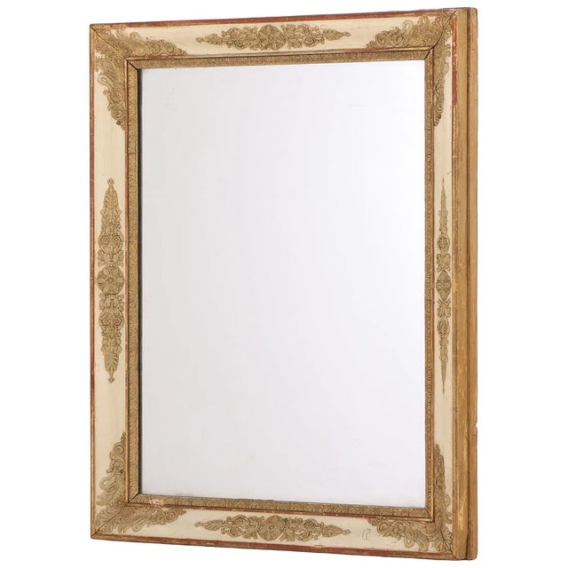 French French Louis XVI Style Painted and Parcel-Gilt Mirror, 1860-1880 For Sale - Image 3 of 5