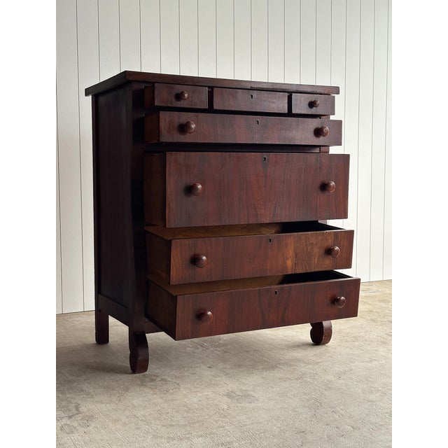 Late 19th Century Rosewood Seven-Drawer Chest, C. 1880 For Sale - Image 12 of 18