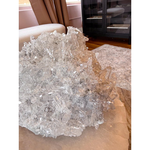 Himalayan Quartz Crystal Cluster – High Clarity Multi-Point Formation, Sculptural Natural Specimen "Odette" For Sale - Image 18 of 18