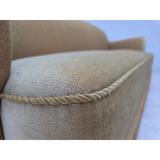 Danish Oak Three-Seater Sofa with Velour Upholstery, 1970s For Sale - Image 16 of 18
