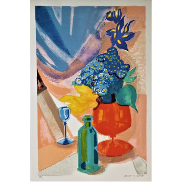 Artist: Georges Lambert (French, 1919-1998) Title: Nature Morte a la Bouteille (Still Life with Bottle) Year : Circa 1975...