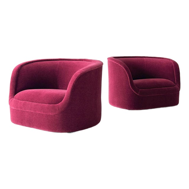 1980s Cartouche Chairs by Ward Bennett for Brickell Associates in Mohair For Sale