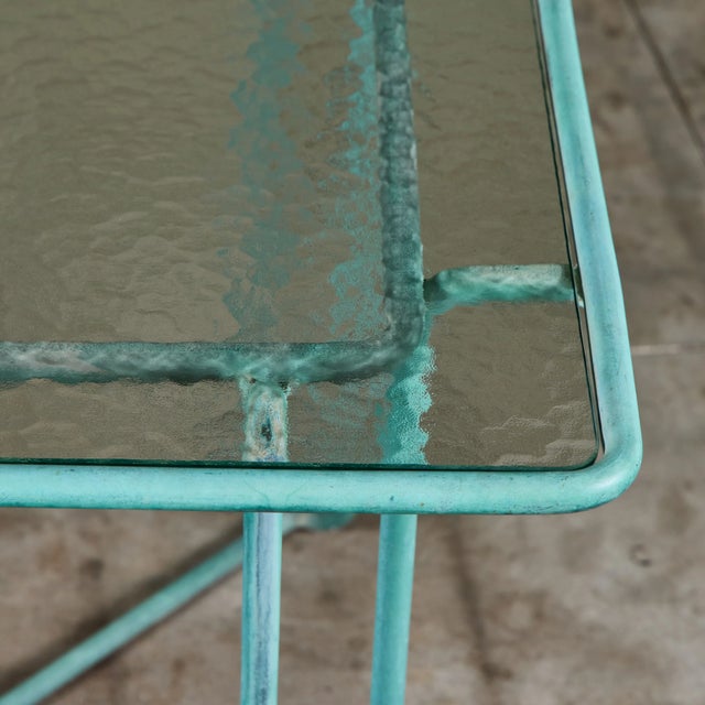 Walter Lamb Verdigris Square Bronze Patio Dining Table for Brown Jordan For Sale - Image 10 of 18