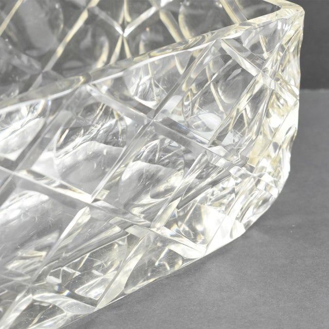 Modernist Carved Crystal Centerpiece Decorative Bowl, circa 1930 For Sale - Image 9 of 11