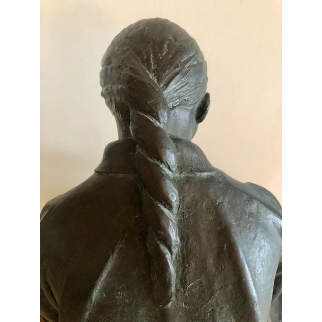 1980s Felipe Castañeda, Large Latin American Mexican Master Bronze Sculpture Mother with Child SIgned, 1989 For Sale - Image 5 of 10