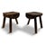 Rustic Brutalist Tripod Stools in Elm, 1960s, Set of 2 For Sale - Image 17 of 17