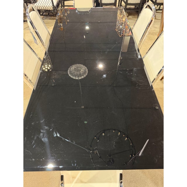 Coaster Glass Top Dining Table With Six Tufted Chairs For Sale - Image 4 of 9