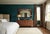 Chinese Reddish Brown Stain Geometric Scenery Carving Wood Frame Wall Mirror For Sale - Image 9 of 12