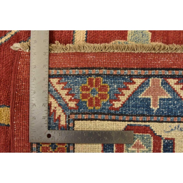 Kazak Rug 9’3” X 13’8” Red Wool Tribal Hand-Knotted Oriental Carpet For Sale - Image 14 of 14