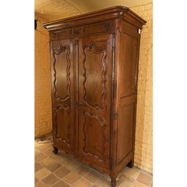Tan Louis XV Walnut Wardrobe, 18th Century For Sale - Image 8 of 12