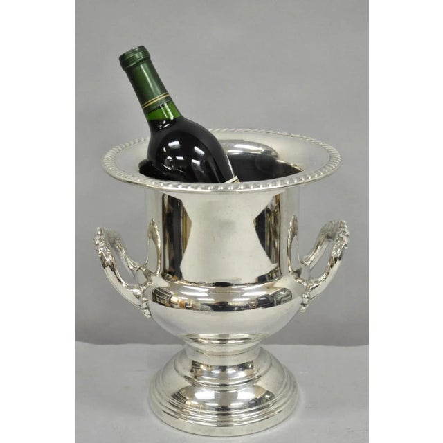 Vintage Silver Plated Victorian Trophy Cup Urn Wine Champagne Chiller Ice Bucket by Eales. Circa Mid 20th Century....