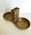 Amazing etched brass double ashtray with a matchbox safe in the center. The central piece is designed to hold a standard...
