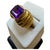Modern 6 Carat Emerald Cut Amethyst Unisex Bezel Set Cocktail Ring in 18 Kt Yellow Gold For Sale - Image 3 of 8