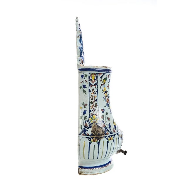 19th Century Antique Wall Pocket Enamel Fountain For Sale - Image 4 of 9