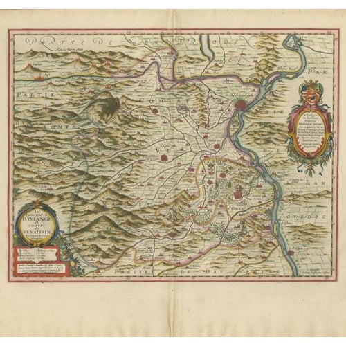 Antique Blaeu Map of the Principality of Orange and Avignon, 1642 For Sale - Image 12 of 12