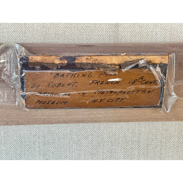 Gold "The Bathing Pool" After Hubert Robert, Oil on Canvas Painting, Framed For Sale - Image 8 of 9