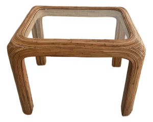 Late 20th Century /Postmodern Pencil Reed Side Table After Crespi