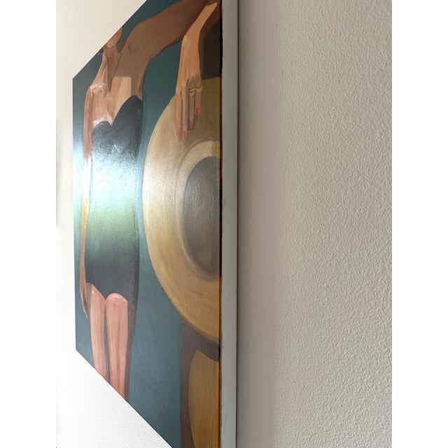 Teal "Timeless" Modern Oil Painting, by Jennifer Hohlfelder For Sale - Image 8 of 9
