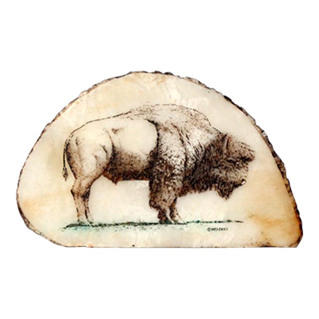 Vintage Bison Painting For Sale
