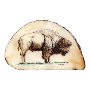 Vintage Bison Painting