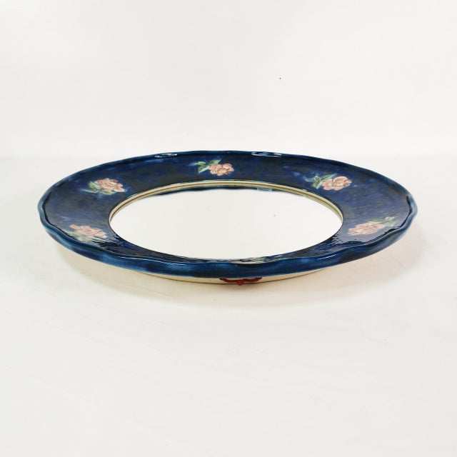 Ceramic wall mirror, Hindelanger-Keramik, Germany, 1960s. Characterized by beautiful craftsmanship and attention to...